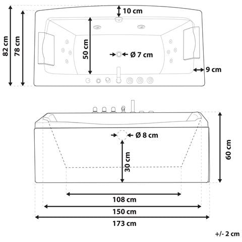 Vasca Da Bagno Rettangolare Con Idromassaggio Moor - Foto 11