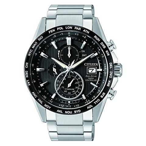 Citizen Orologio Cronografo Uomo Titanio Eco-Drive AT2530-85A - Quadrante Bianco