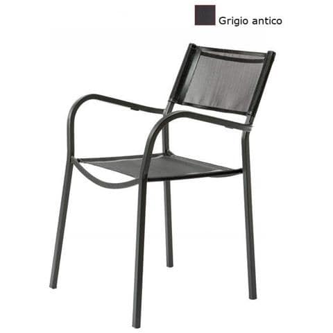 Sedia Da Giardino Con Braccioli Poltrona Alice Ch1651 - Alice Ch1651 Grigio Antico - Foto 1