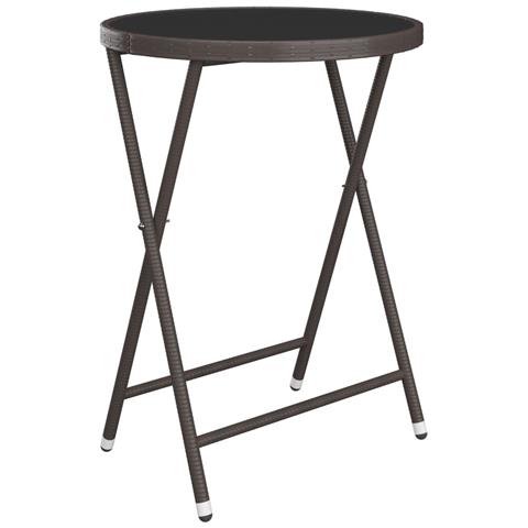 Set Bistrot Giardino 3 Pz Polyrattan E Vetro Temperato Marrone - Foto 10