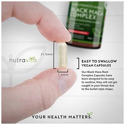 Nero Maca Root Complex 5000mg - 180 Vegan Capsule - Super Ad Alta Resistenza Nero Maca Complesso Con L-arginina E Panax Ginseng - 6 Mese Dapprovvigionamento - Made In Uk Da - Foto 2