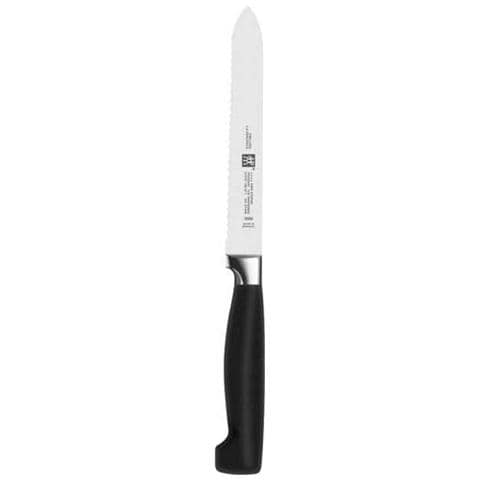 Coltello Universale Acciaio Lunghezza 13 cm Colore Nero e Argento Linea - Linea Four Star - Foto 1
