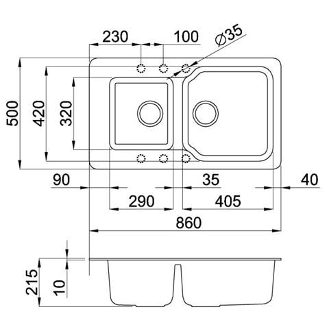 Lav. Fox Gran. 2v 86x50 F / Black ** - Foto 2