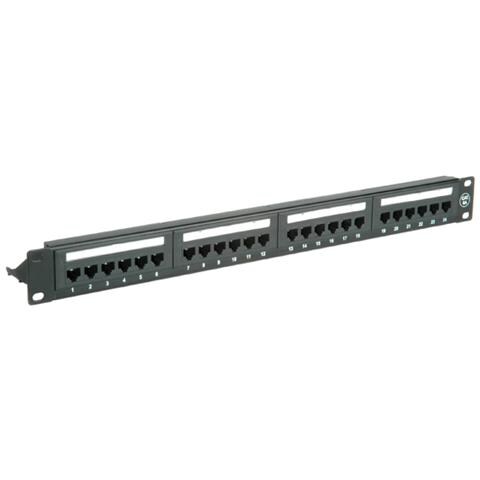 Cat. 6a 19" Patch Panel, 24 Ports, UTP, black black, Nero - Foto 2