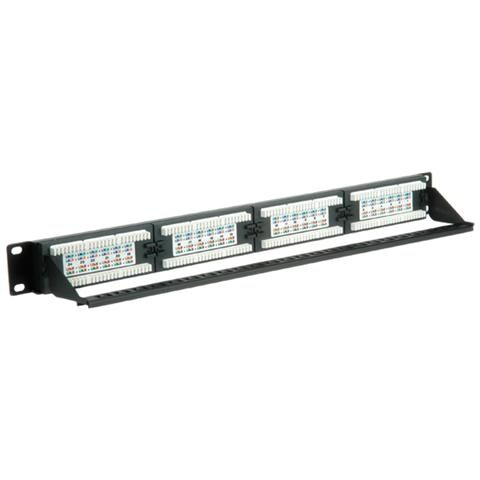 Cat. 6a 19" Patch Panel, 24 Ports, UTP, black black, Nero - Foto 1