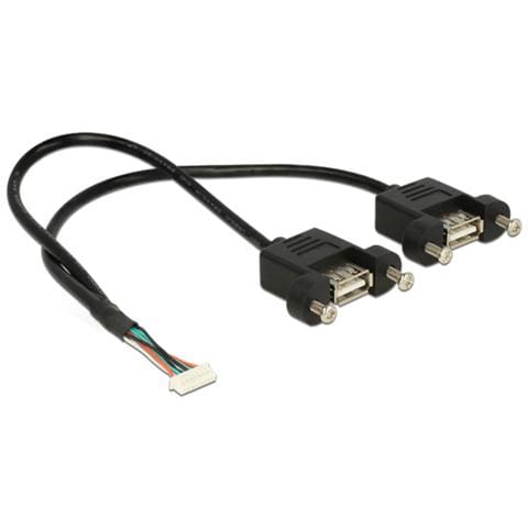 84839, 2 x USB A, Femmina / femmina, Dritto, Dritto, Oro, Nero - Foto 1