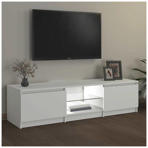 Mobile Porta TV con Luci LED Bianco 140x40x35,5 cm - Foto 2