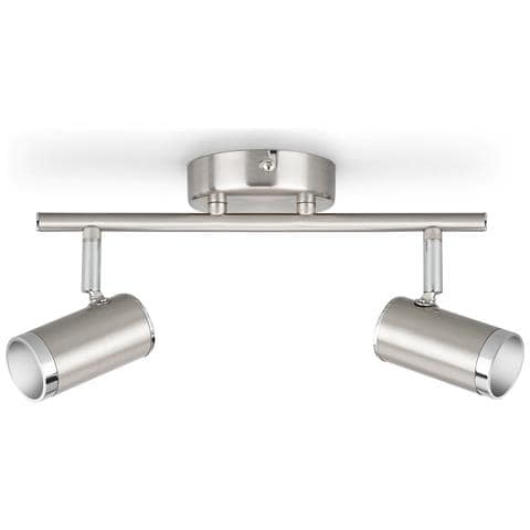 Lampada Da Soffitto Led Con Due Faretti Espimas 2x4.3w Cromato 131x120x305 Mm Metallo - Foto 1