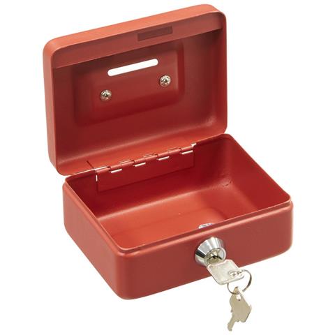 Elegant C9004 Cassetta Di Sicurezza Con Chiave Per Contare E Trasportare Denaro | Cassetta Portavalori In Acciaio Con Fessura | Cassaforte Portatile De 12,5 Cm Di Larghezza | Rossa - Foto 3