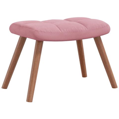 Poltrona a Dondolo con Poggiapiedi Rosa in Velluto - Foto 2