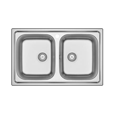 Lavello Incasso Acciaio Inox 80x50 Cm - Foto 1