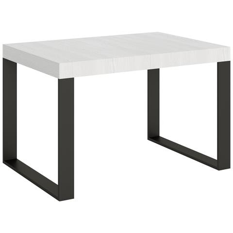 Tavolo Allungabile 90x130/390 Cm Tecno Telaio Antracite - Bianco Frassino - Foto 6
