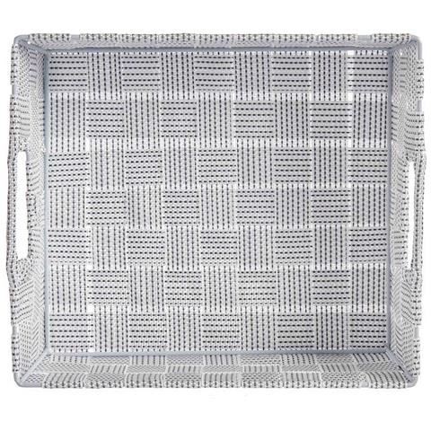 Cestino Intrecciato Stoffa Bianco (23 X 8 X 27 Cm) - Foto 2