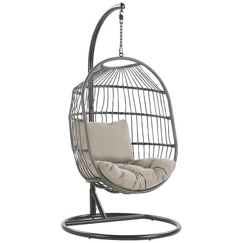 Poltrona Sospesa In Rattan Con Piedistallo Nero Alba - Foto 2