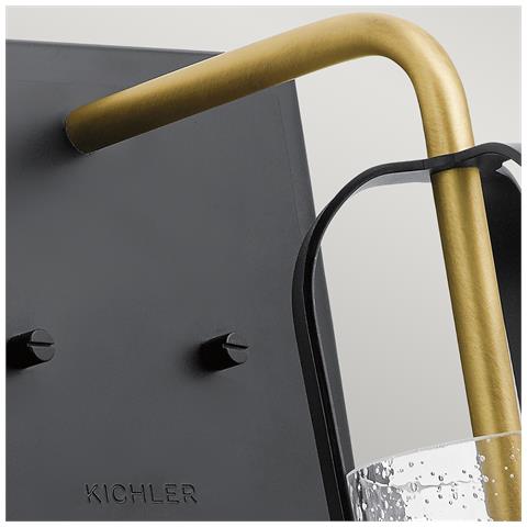Applique Industrial Nordico Kitner Acciaio Ottone Naturale Vetro 1 Luce E27 - Foto 4