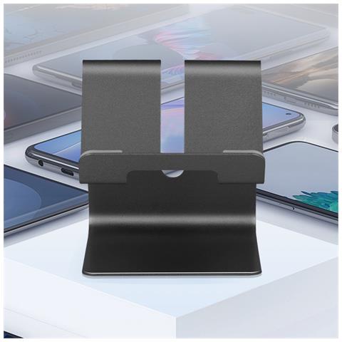 Supporto Da Tavolo Per Smartphone Piedini Antiscivolo Alluminio - Foto 2