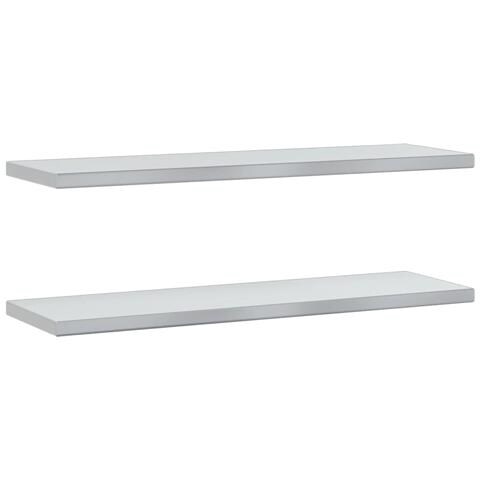 Mensole a Muro 2 pz 100x30x3 cm Argento in Acciaio Inossidabile - Foto 2