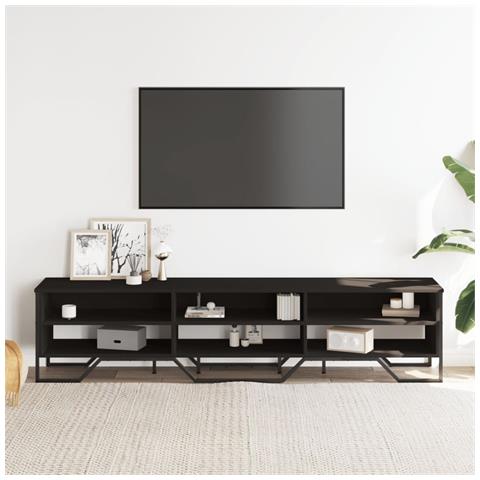 Mobile Porta Tv Nero 180x34x41 Cm In Legno Multistrato - Foto 3