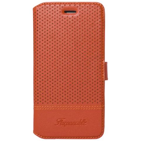 Custodia Per Iphone 6/iphone 6s Micro-perforata Con Portacarte, Arancione - Foto 1