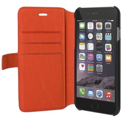 Custodia Per Iphone 6/iphone 6s Micro-perforata Con Portacarte, Arancione - Foto 2