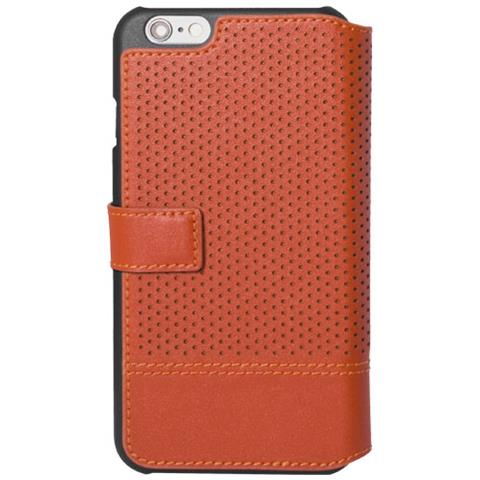 Custodia Per Iphone 6/iphone 6s Micro-perforata Con Portacarte, Arancione - Foto 3