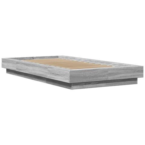 Giroletto Con Luci Led Grigio Sonoma 90x200cm Legno Multistrato - Foto 3