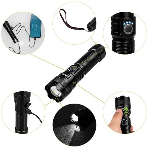 Torcia Tattica Ricaricabile 600lm 10w Led Powerbank Va0179 Vayox - Foto 8