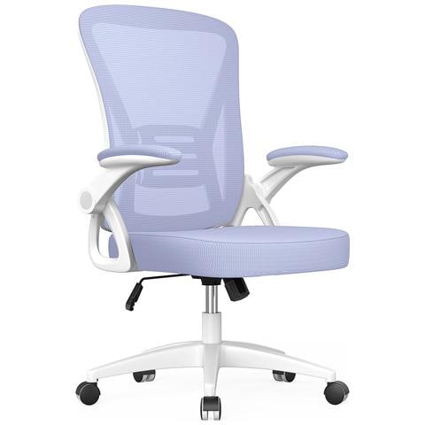 Sedia Da Ufficio Con Supporto Lombare, Sedia Ufficio Ergonomica Con Braccioli Regolabili In Rete Traspirante, Poltrona Da Ufficio Altezza Regolabile E Schienale Inclinabile, Violet - Foto 1