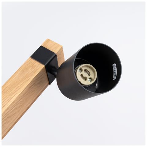 Sollux Lighting Lampada A Soffitto Fager 4l Nero Sl.1346 - Scandinavo Lampade Da Soffitto Nero/legno Naturale 17.2x88x6 Cm - Foto 8