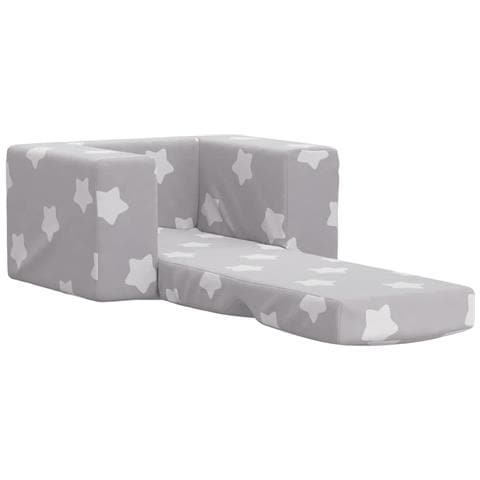 Divano Letto Bambini Grigio Chiaro con Stelle Morbido Peluche - Foto 10