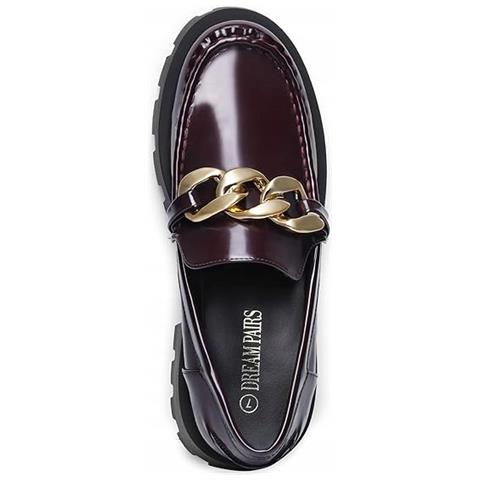 Mocassini Da Donna Con Plateau Borgogna Taglia 41 - Foto 2