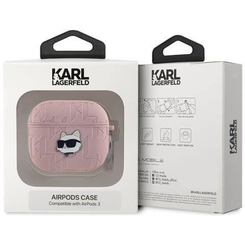 Custodia Per Airpods 3 Choupette Embossed, Rosa - Foto 3
