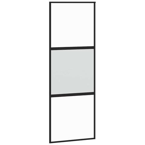 Porta Scorrevole Set Ferramenta Nera 76x205 cm Vetro Temperato - Foto 8