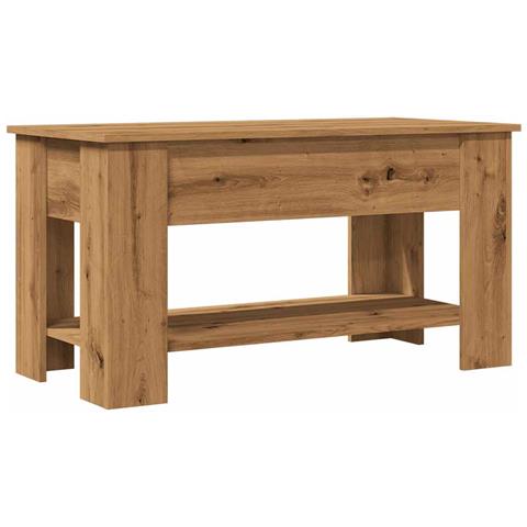 Tavolino Salotto Rovere Artigianale 101x49x52 Cm In Truciolato - Foto 2