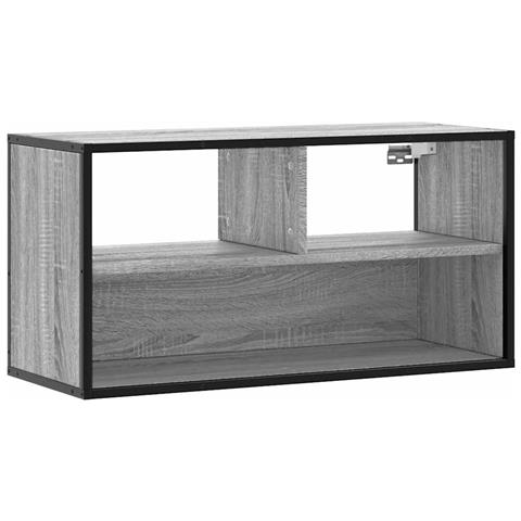 Mobile Tv Grigio Sonoma 80x31x39,5 Cm Legno Multistrato Metallo - Foto 2