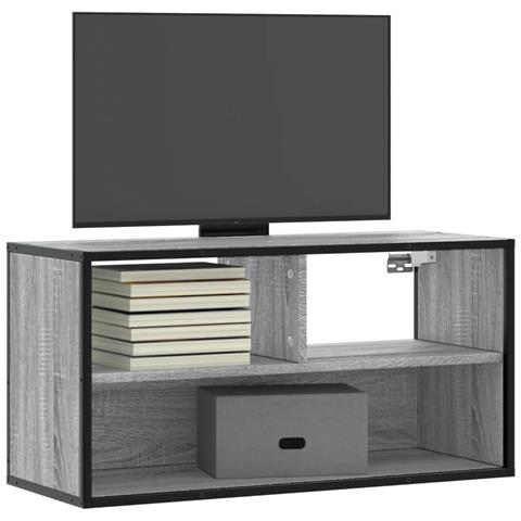 Mobile Tv Grigio Sonoma 80x31x39,5 Cm Legno Multistrato Metallo - Foto 1