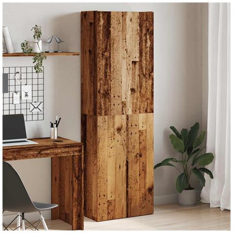 Credenza Legno Antico 60x32x190 Cm In Truciolato - Foto 1