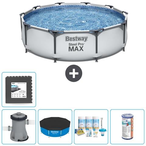 Piscina Fuori Terra - In Giro - 305x76 Cm - Grigio - Include Accessori Coordinati Cb13 - Foto 1