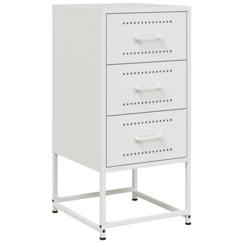 Comodino Bianco 36x39x78 Cm In Acciaio - Foto 1