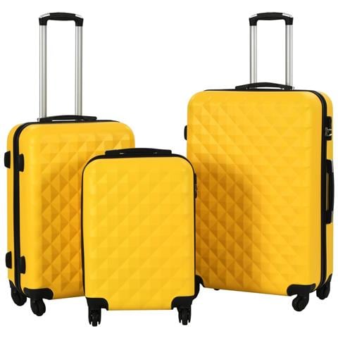 Set Trolley A Custodia Rigida 3 Pz Giallo In Abs - Foto 2