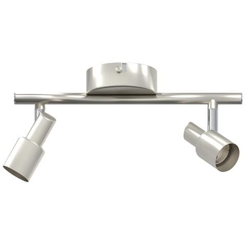 Faretto da Soffitto 2 Vie Regolabile Nickel Spazzolato GU10 - Foto 1