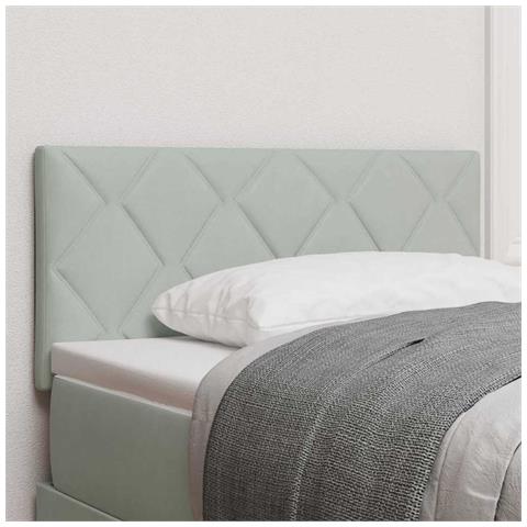 Testiera  Design Blocchi di Diamante Grigio Chiaro 100 cm in Velluto - Foto 2