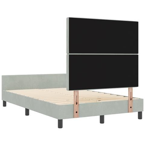 Struttura letto Grigio chiaro 120x200 cm in velluto - Foto 9