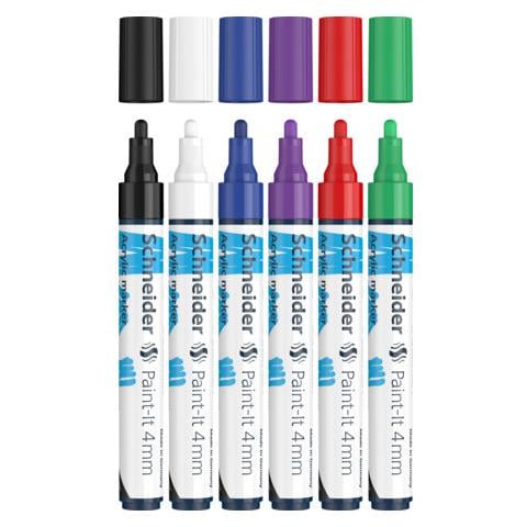 Paint-It evidenziatore 6 pz Tipo di punta Nero, Blu, Verde, Viola, Rosso, Bianco - Foto 1