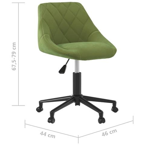 Sedia Da Pranzo Girevole Verde Chiaro In Velluto - Foto 7