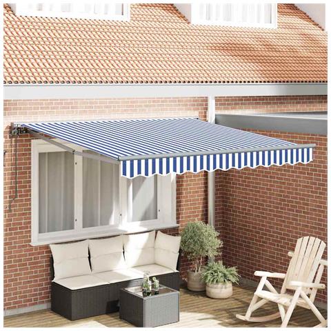 Tenda Retrattile Blu e Bianco 300x250 cm Tessuto - Foto 2