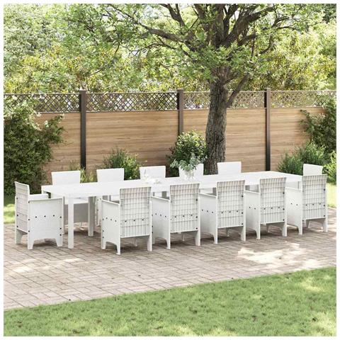 Tavolo da Giardino Bianco 400 x 100 x 73 cm polyrattan - Foto 2