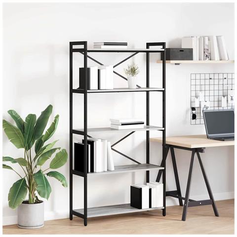 Libreria Grigio sonoma 80 x 30 x 153 cm Legno multistrato - Foto 2