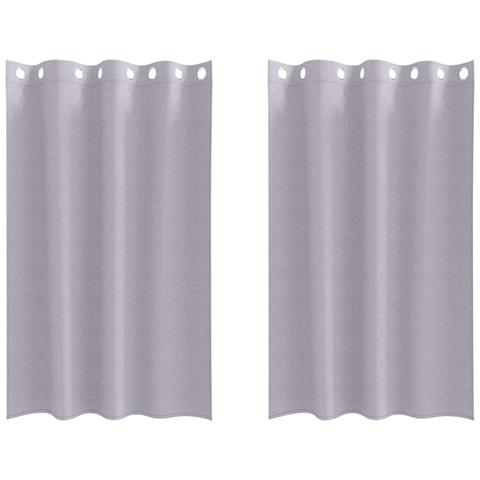 Tende con tende 2 pcs Grigio Metallico Poliestere - Foto 1
