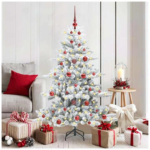 Albero di Natale Artificiale con Rami Pieghevoli Bianco 150 cm - Foto 2
